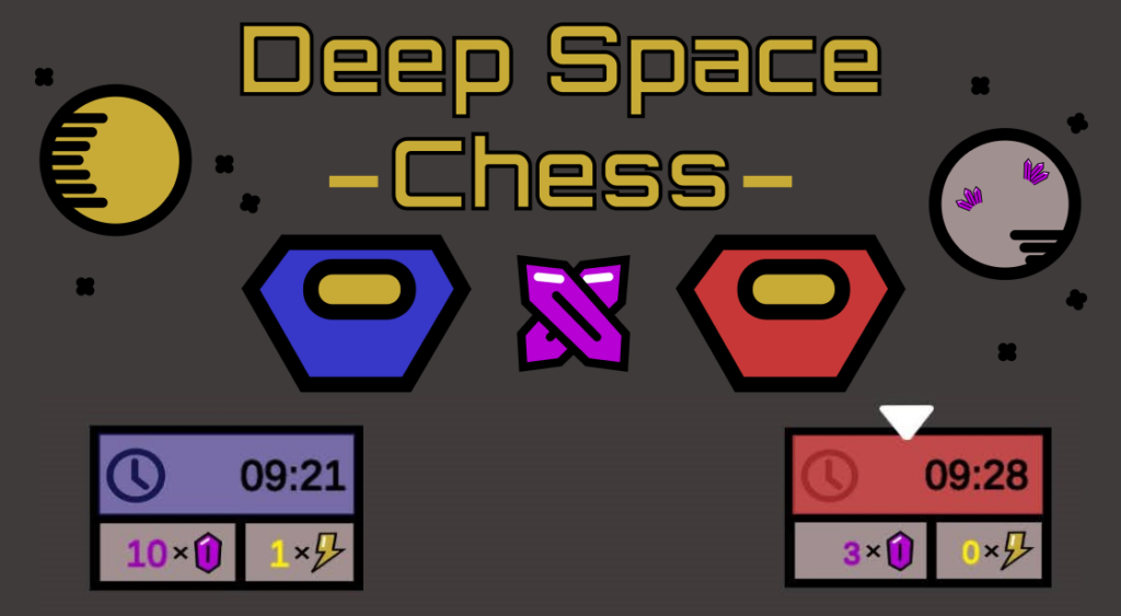 Space Chess Title Graphic with Team Score Display