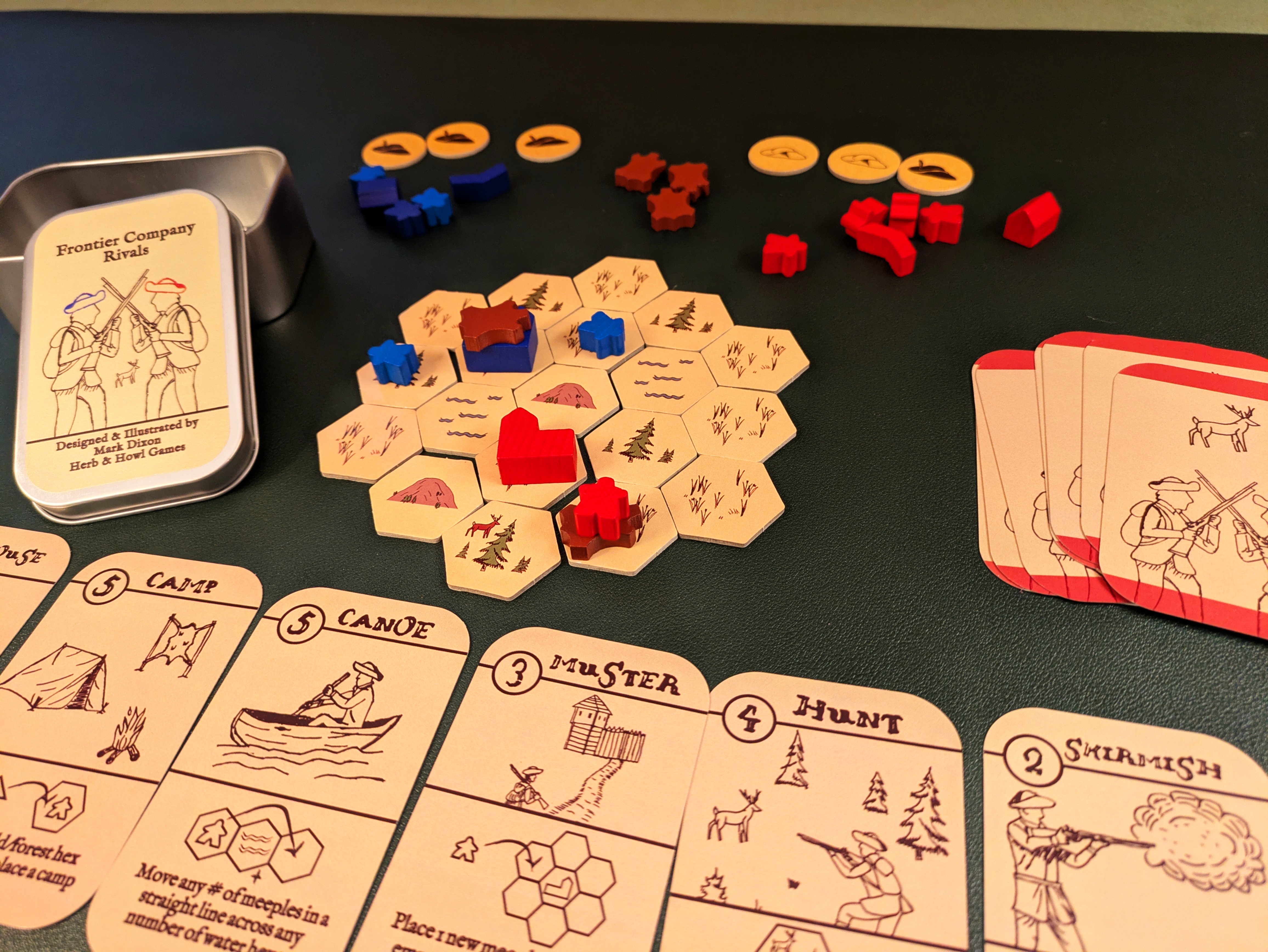 Frontier Company Rivals Mint Tin Game setup